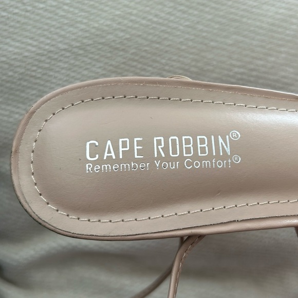 Cape Robbin Curve Woven Wrap Lace Heels Square Open Toe Quilted Nude Size 10 - Picture 2 of 12